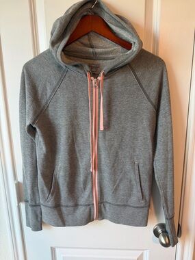 ⚡️Aerie Grey Zip-Up Hoodie with Pink Trim